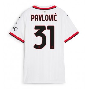 AC Milan Strahinja Pavlovic #31 Gostujuci Dres za Ženska 2024-25 Kratak Rukavima